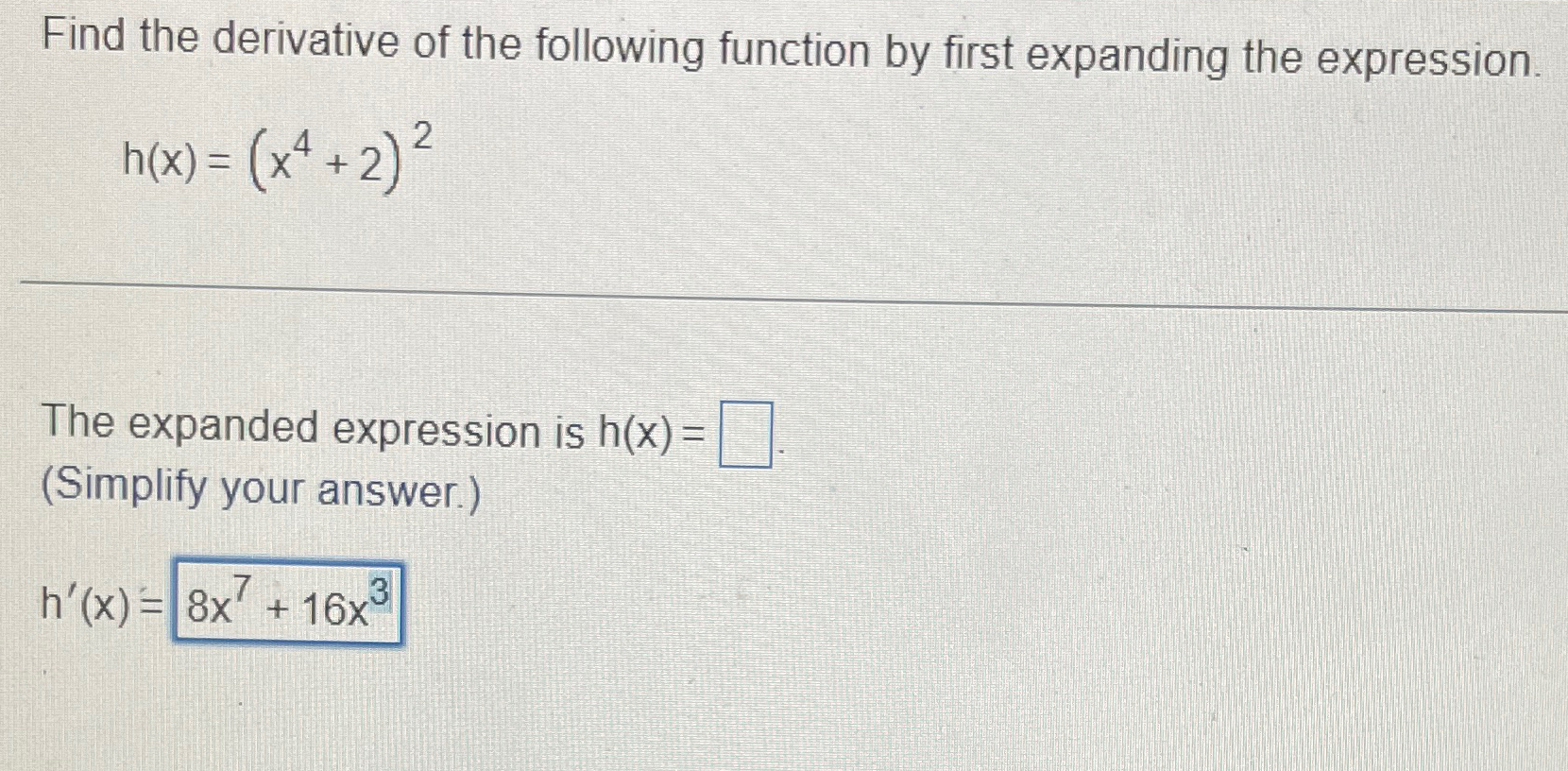 Solved Find the derivative of the following function by | Chegg.com