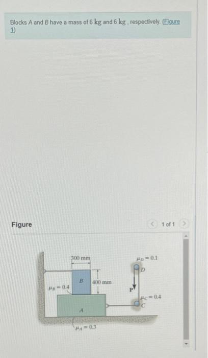 Solved Blocks A And B Have A Mass Of 6 Kg And 6 Kg, | Chegg.com