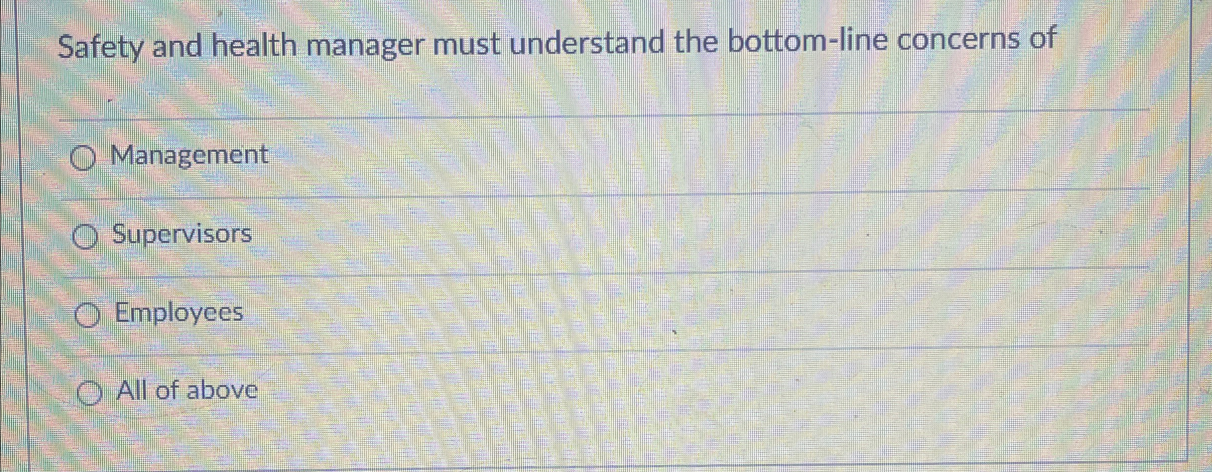 Solved Safety and health manager must understand the | Chegg.com