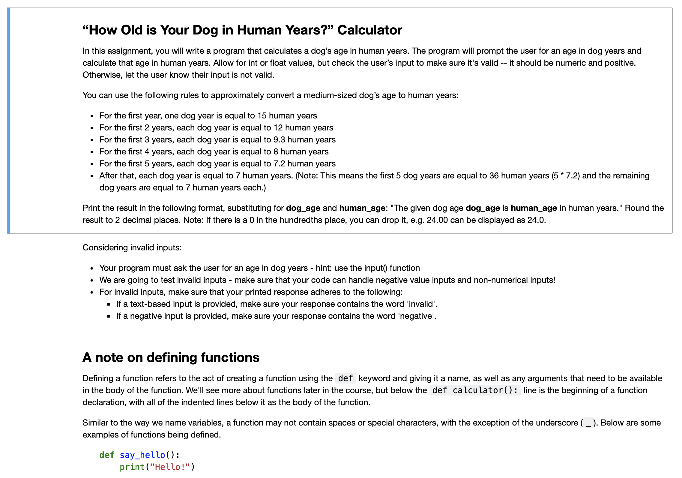 Solved "How Old is Your Dog in Human Years?" Calculator(I'm | Chegg.com