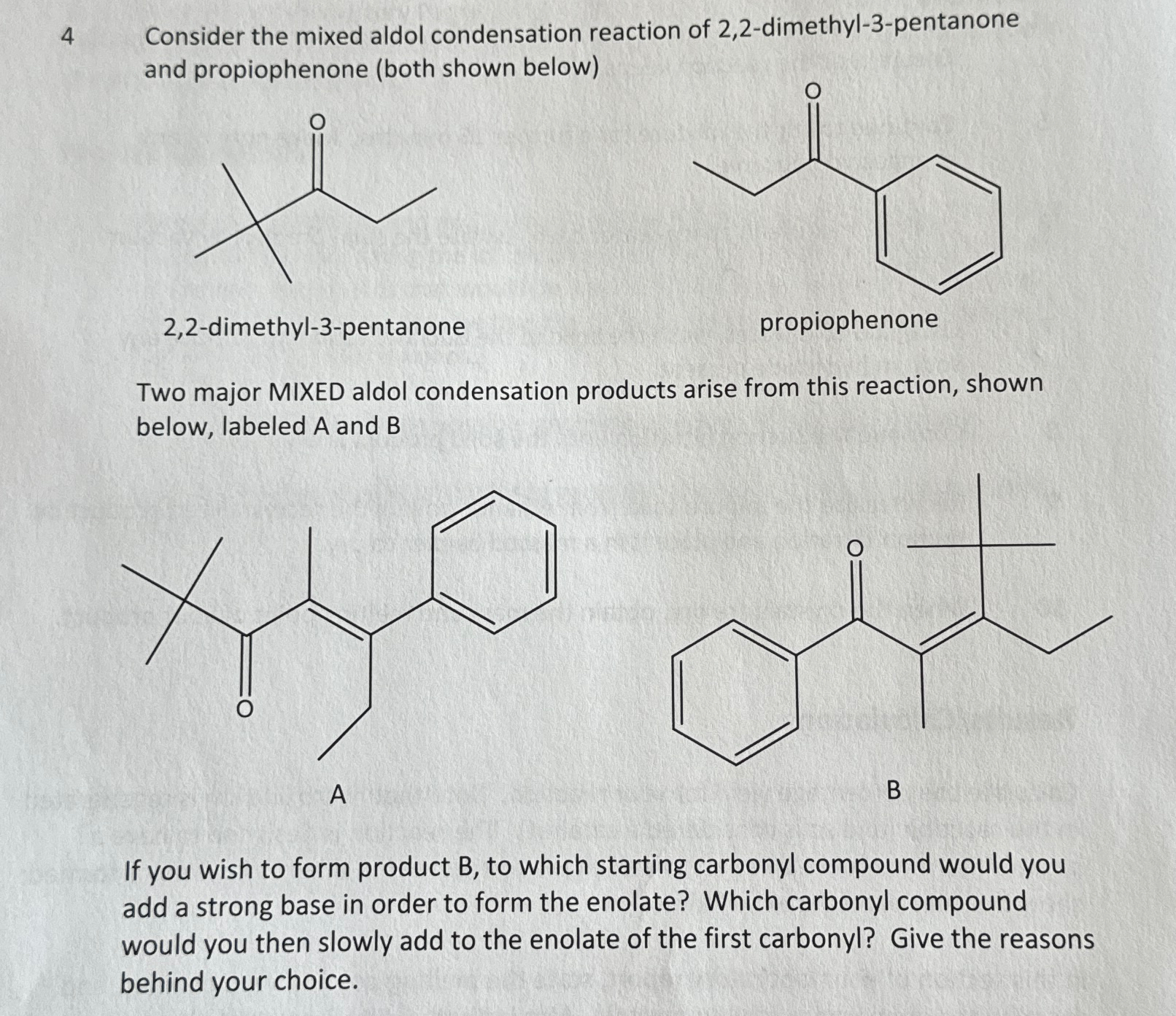 Solved 4 ﻿Consider The Mixed Aldol Condensation Reaction Of | Chegg.com