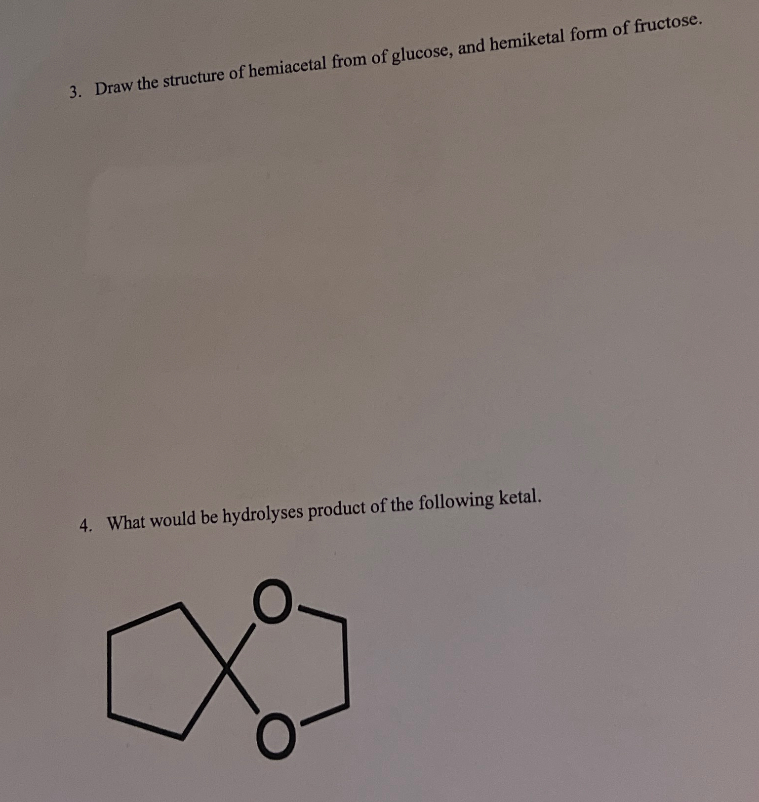 Solved Draw the structure of hemiacetal from of glucose, and | Chegg.com