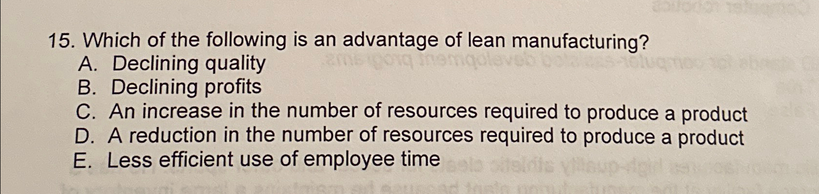 Solved Which of the following is an advantage of lean | Chegg.com