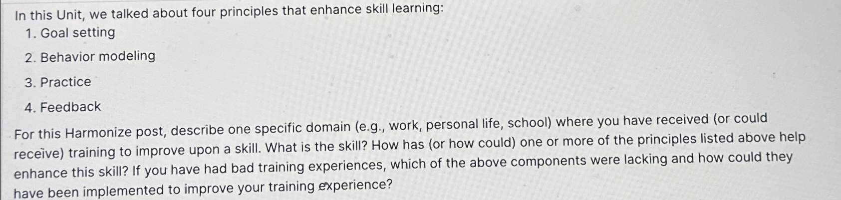 Solved In this Unit, we talked about four principles that | Chegg.com
