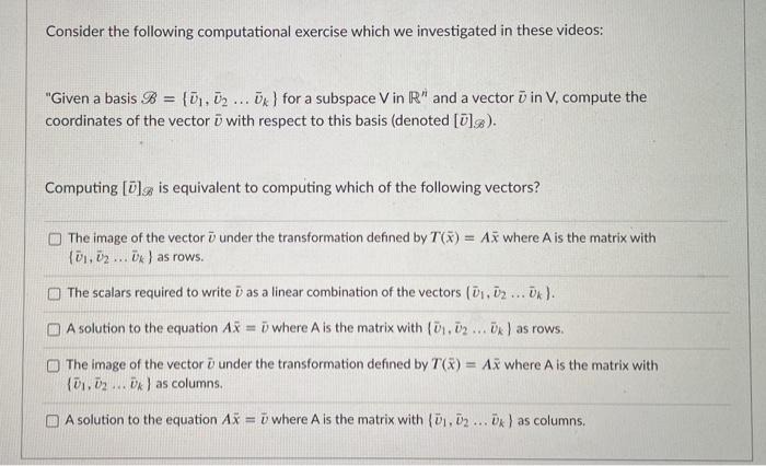 Solved Consider The Following Computational Exercise Which | Chegg.com