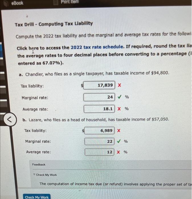 Solved Tax Drill - Computing Tax Llability Compute The 2022 | Chegg.com