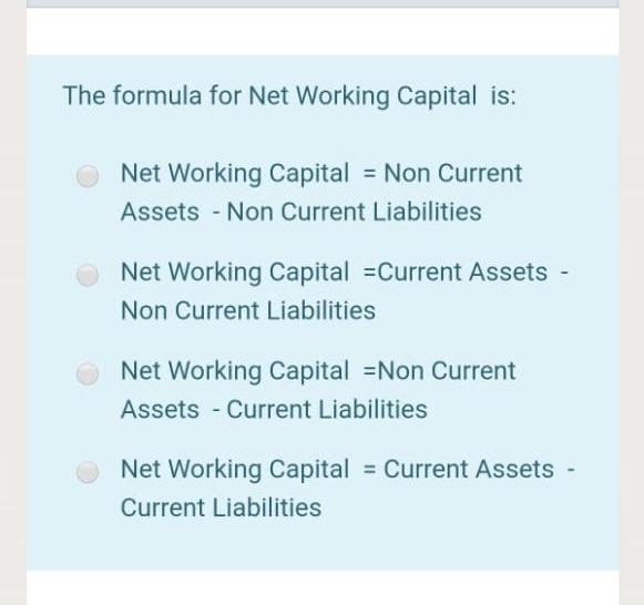 net working capital is defined as chegg