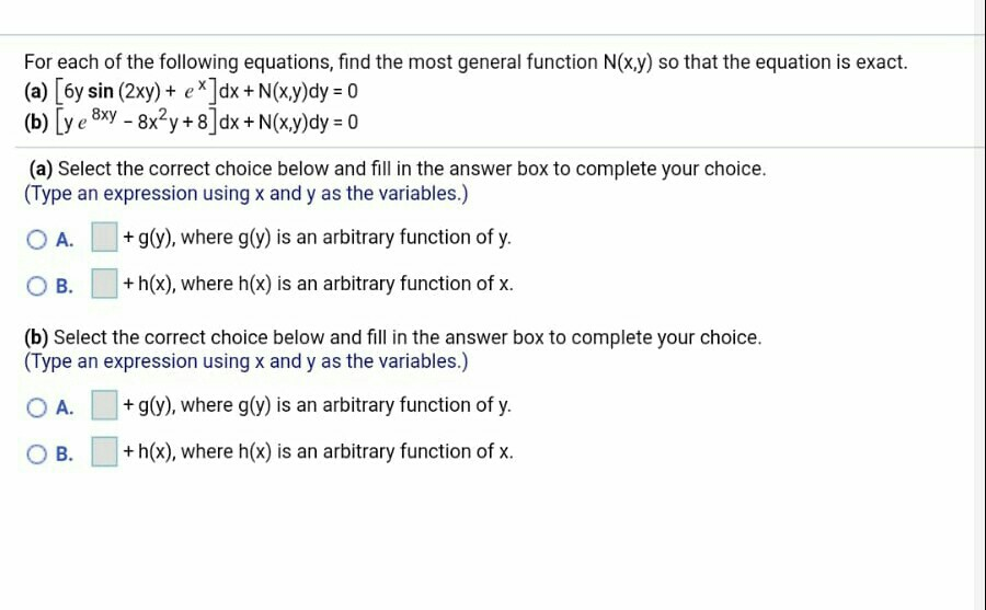 For Each Of The Following Equations Find The Most Chegg Com