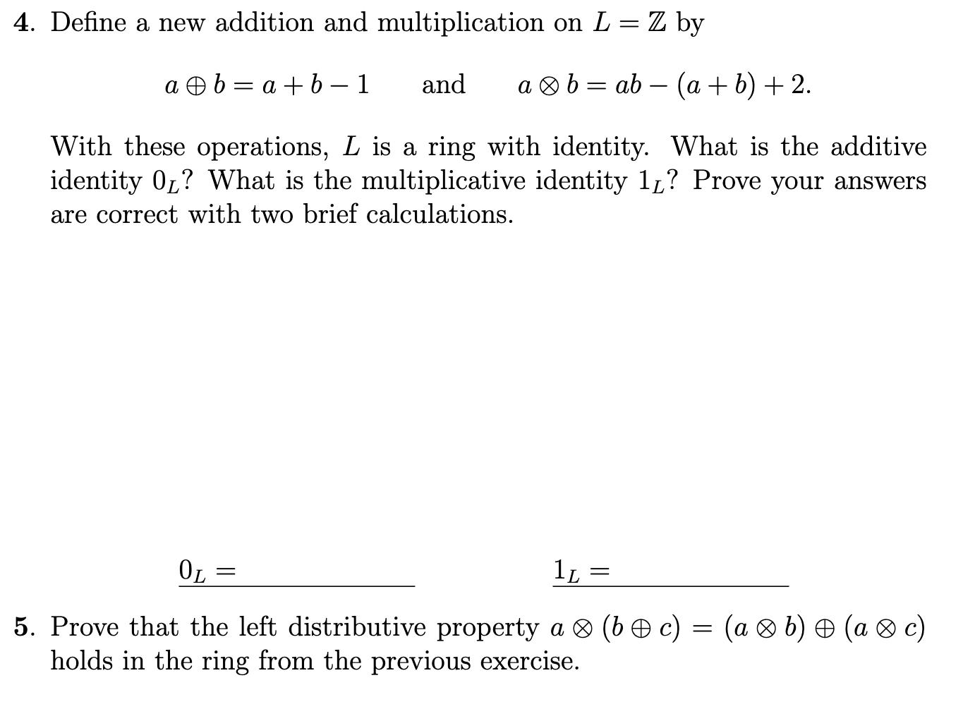 Left Distributive Property Question 5!!!Prove that the left distributive | Chegg.com