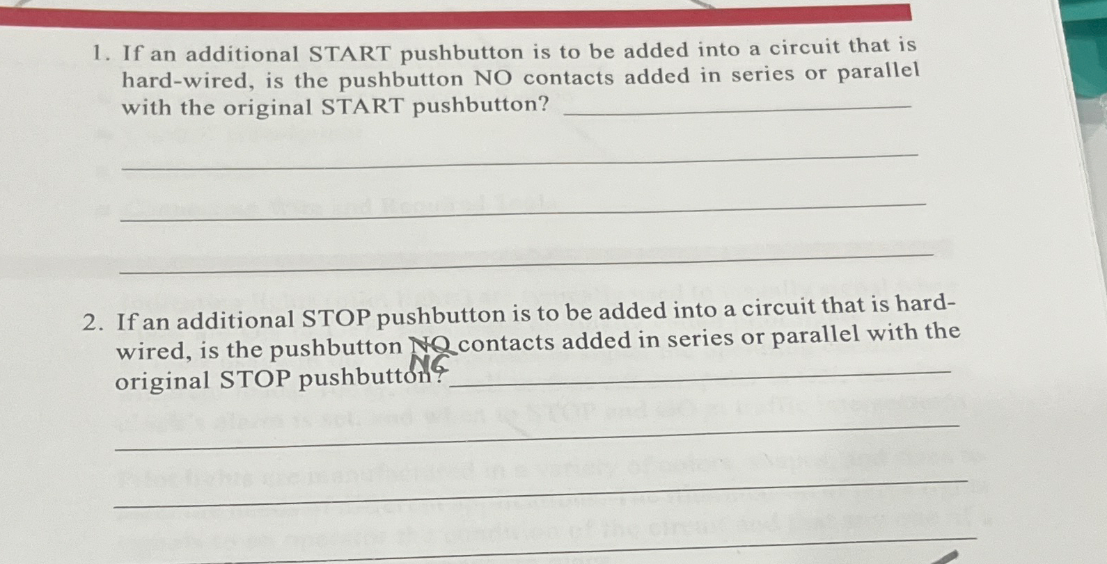 Solved If an additional START pushbutton is to be added into | Chegg.com