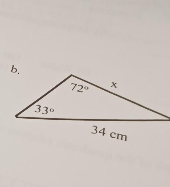 Solved Determine the value of the missing side or angle( | Chegg.com