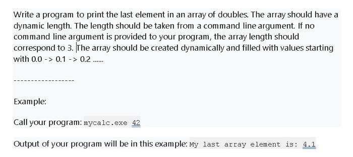 Solved Write a program to print the last element in an array | Chegg.com