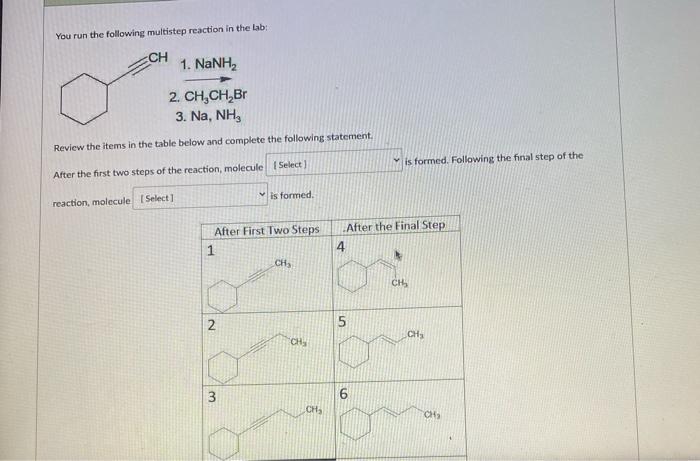 Solved You ran the following multistep reaction in the Lab: | Chegg.com