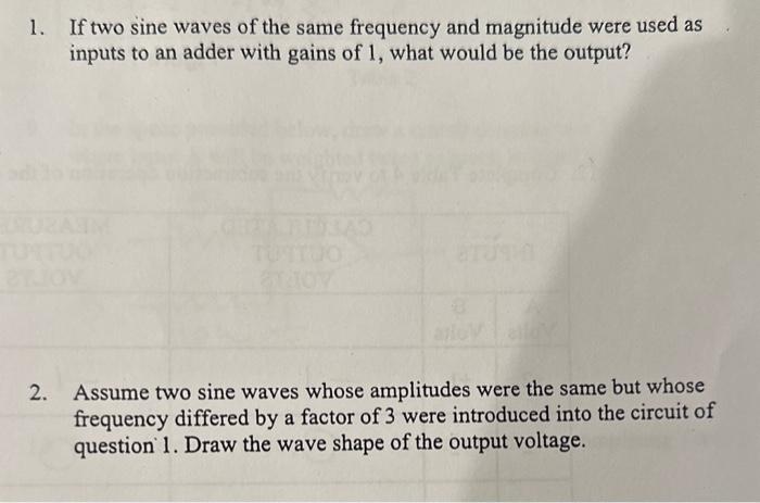 Solved 1. If two sine waves of the same frequency and | Chegg.com