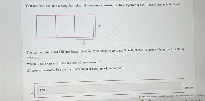 Solved Your task is to design a rectangular industrial | Chegg.com