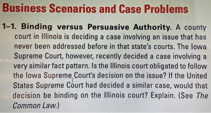 Solved Business Scenarios and Case Problems 1-1. Binding | Chegg.com