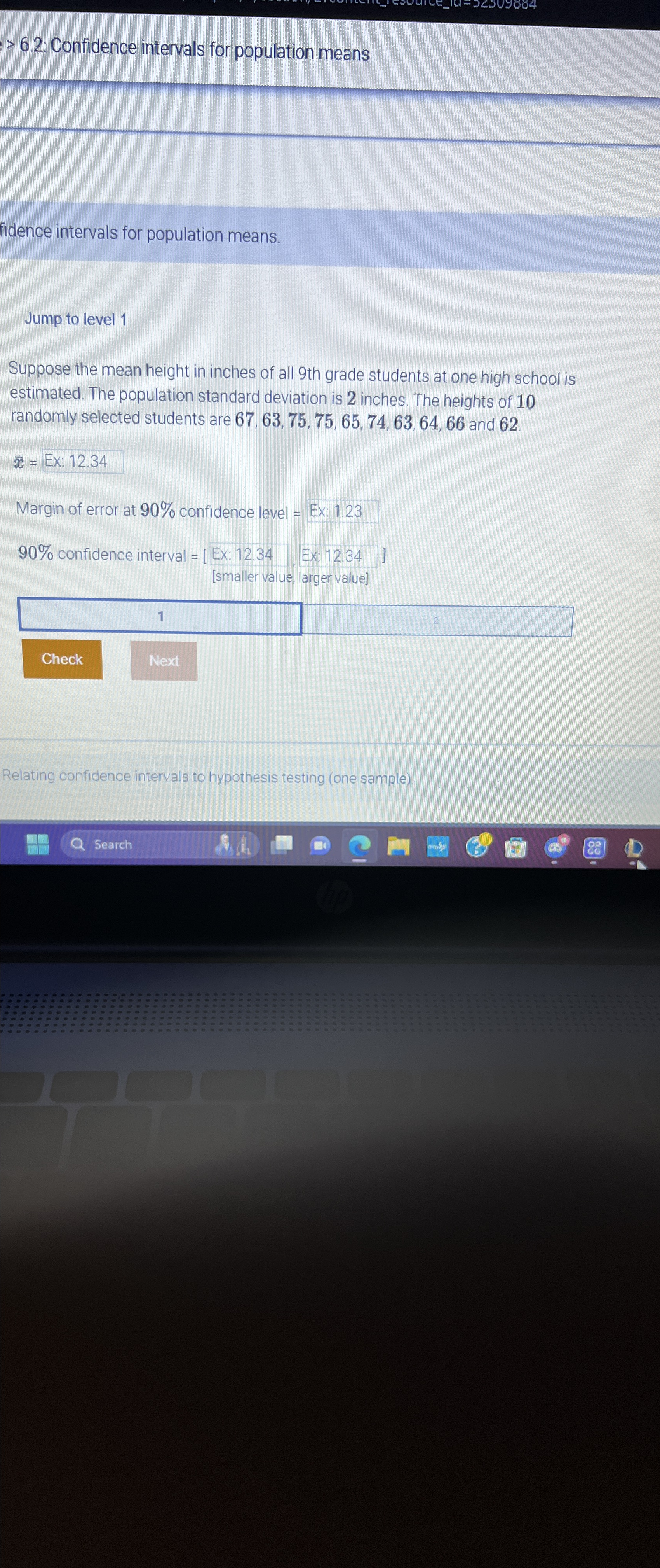 Solved 6.2: Confidence intervals for population meansfidence | Chegg.com