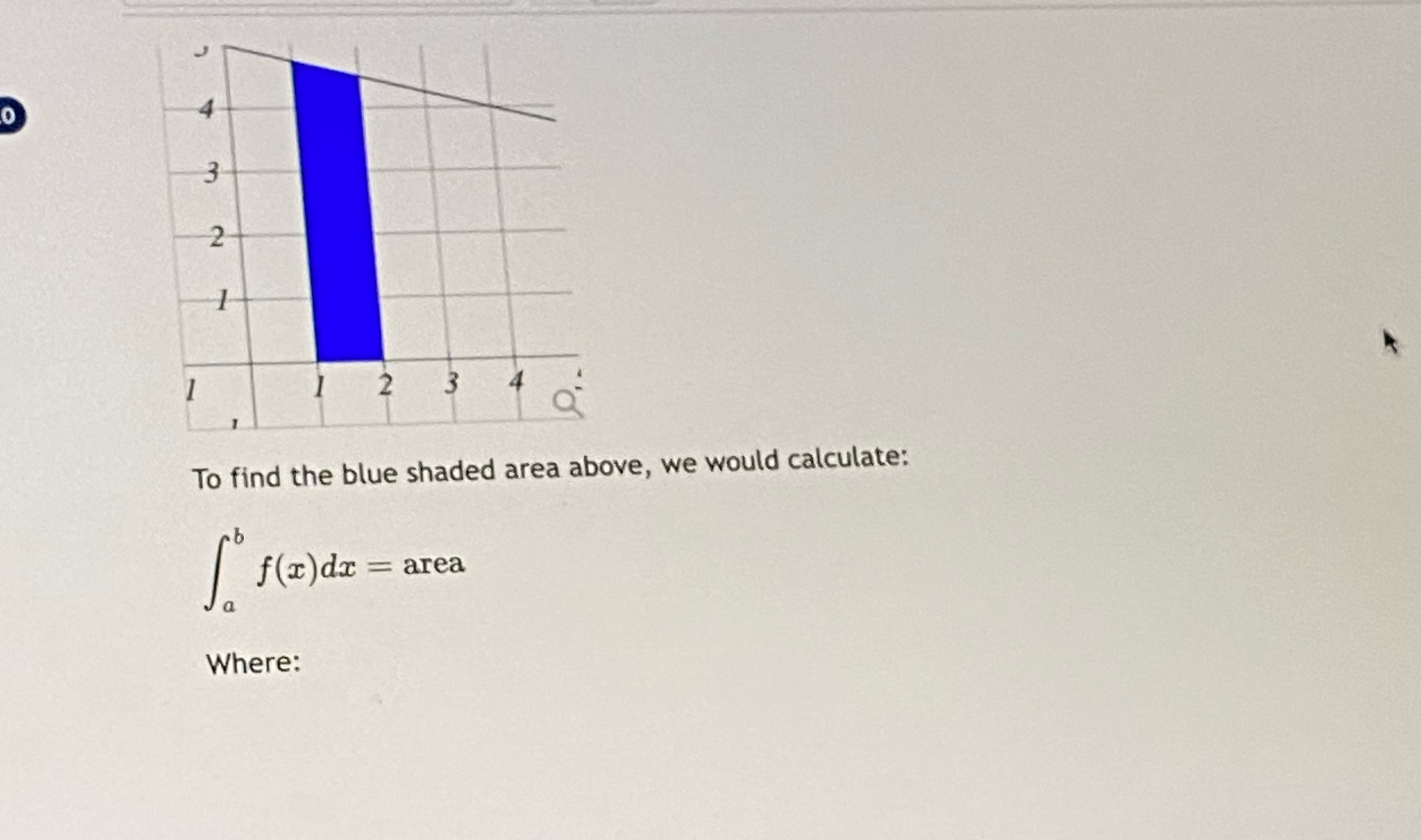 Solved To find the blue shaded area above, we would | Chegg.com