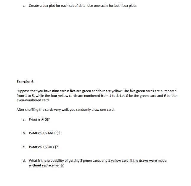 Solved Exercise 1 Use the following table to answer Q1 and | Chegg.com