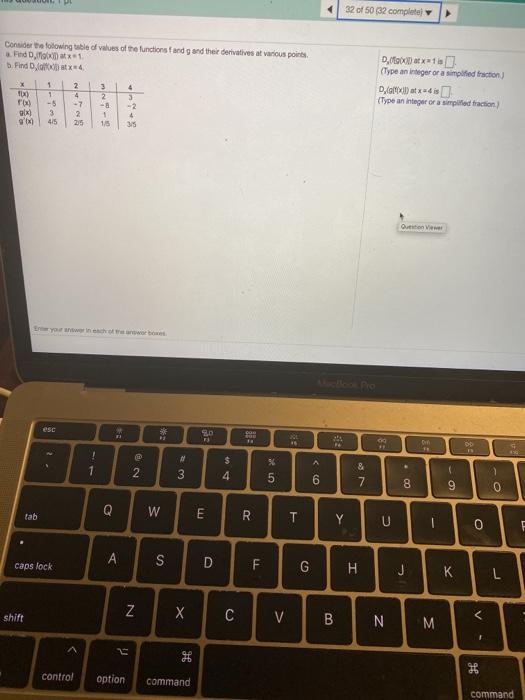 Solved 32 of 50 32 complete Consider the following table of | Chegg.com