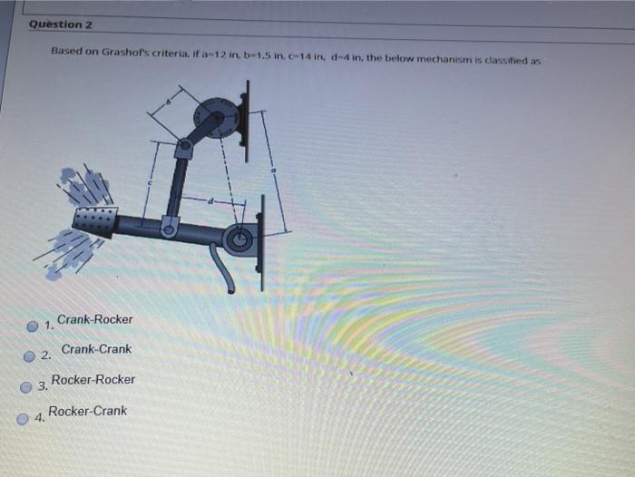 Solved Question 2 Based on Grashof's criteria. ifa-12 in | Chegg.com