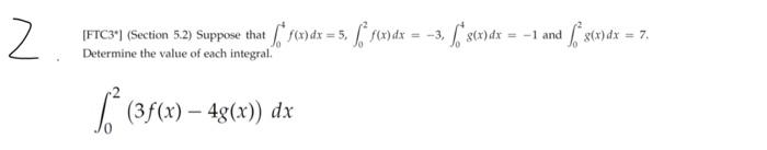Solved [FTC3.] (Section 5.2) Suppose that | Chegg.com