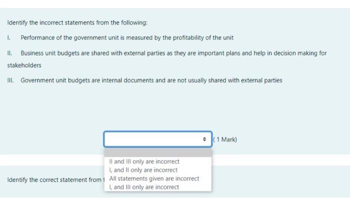 Solved Identify the incorrect statements from the following: | Chegg.com