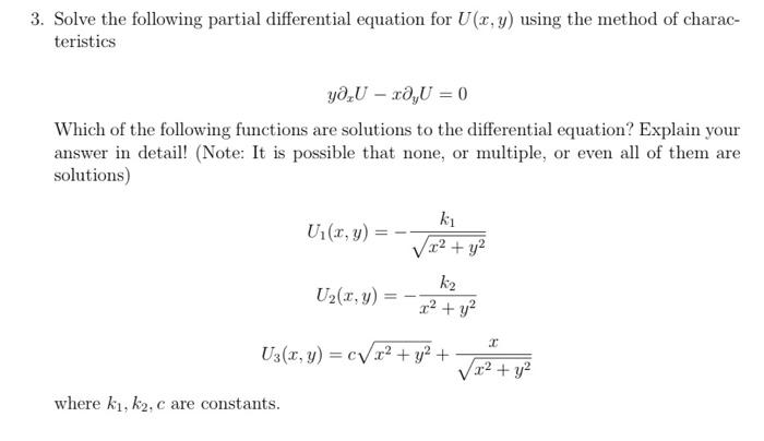 Solved Solve the following partial differential equation for | Chegg.com