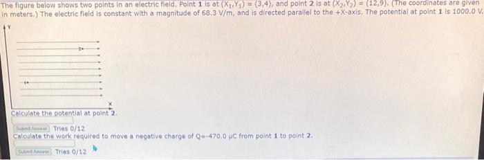 Solved The figure below shows two points in an electric | Chegg.com
