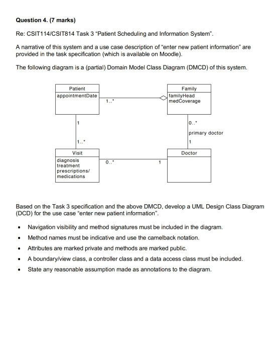 Question 4 7 Marks Re Csit114 Csit814 Task 3 P Chegg Com
