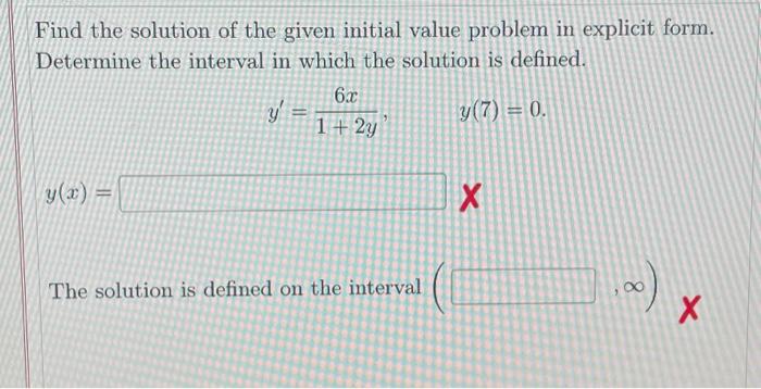 Solved Find the solution of the given initial value problem | Chegg.com