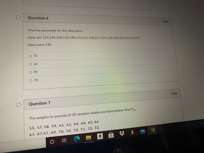 Solved 4 pts The test scores of 40 students are summarized | Chegg.com