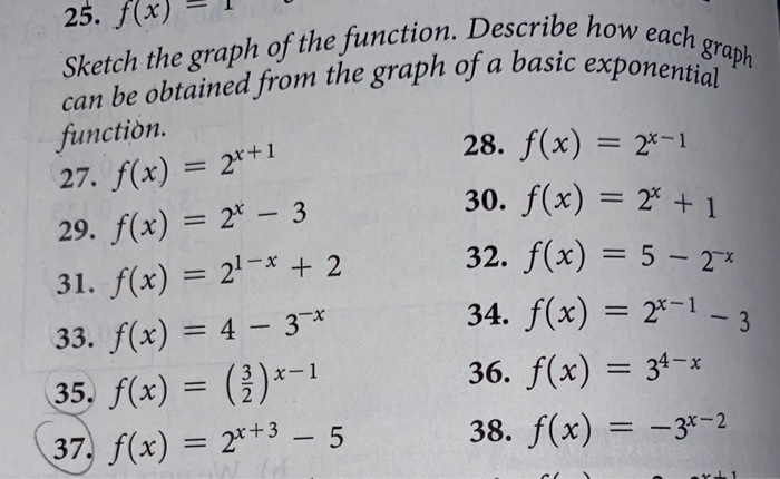 Solved can be obtained from the graph of a basic exponential | Chegg.com