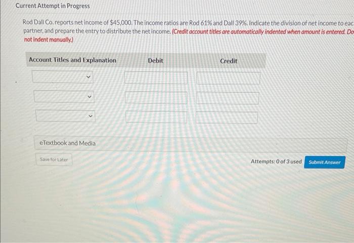 Solved Rod Dall Co. reports net income of $45,000. The | Chegg.com