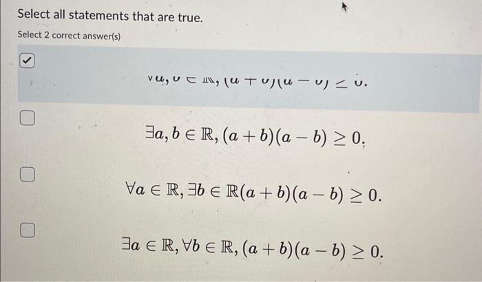 Solved Select All Statements That Are True. Select 2 Correct | Chegg.com