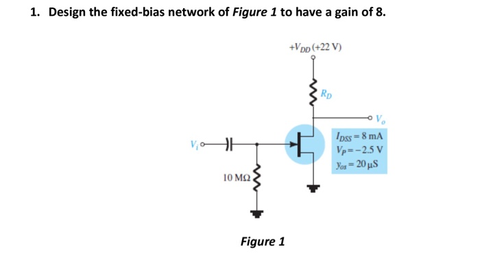 Solved 1 Design The Fixed Bias Network Of Figure 1 To Have