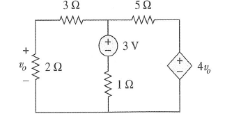 Solved: Using nodal analysis, find vo in the circuit of Fig. 3.57 ...