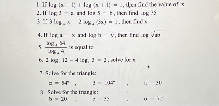 if log x 1 64 3 find the value of x