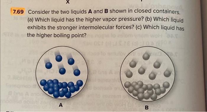 Solved 7.69 Consider The Two Liquids A And B Shown In Closed | Chegg.com