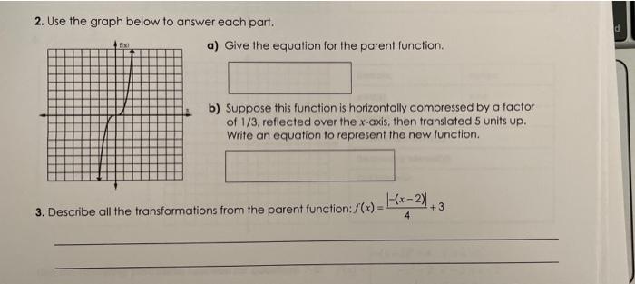 Solved d 2. Use the graph below to answer each part. a) Give | Chegg.com