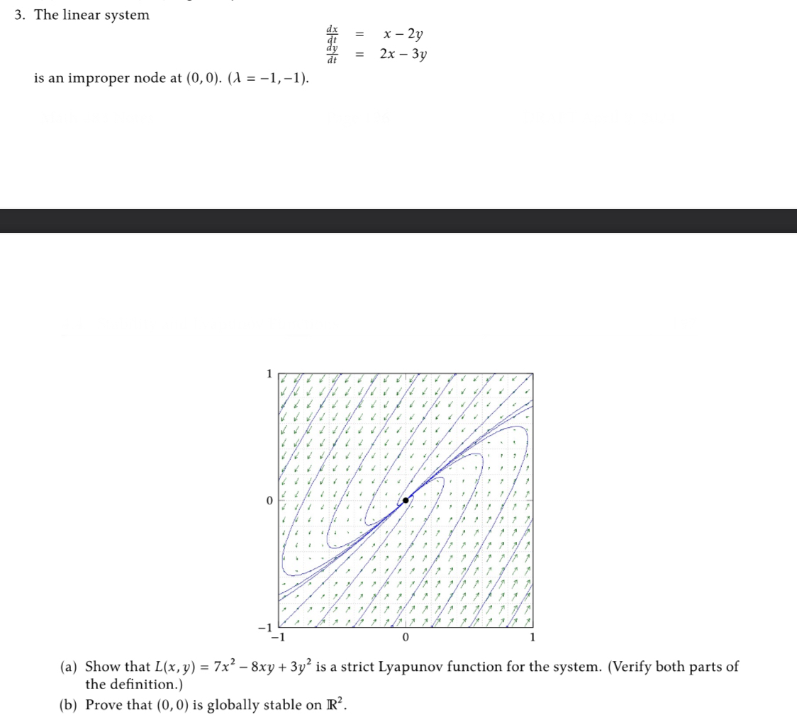 Solved the linear systemdxdt x 2ydydt 2x 3yis an improper chegg