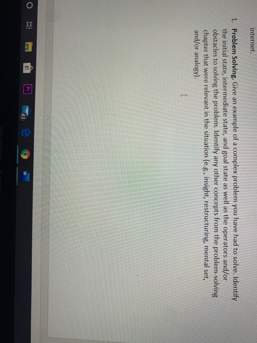Solved internet. 1. Problem Solving. Give an example of a | Chegg.com