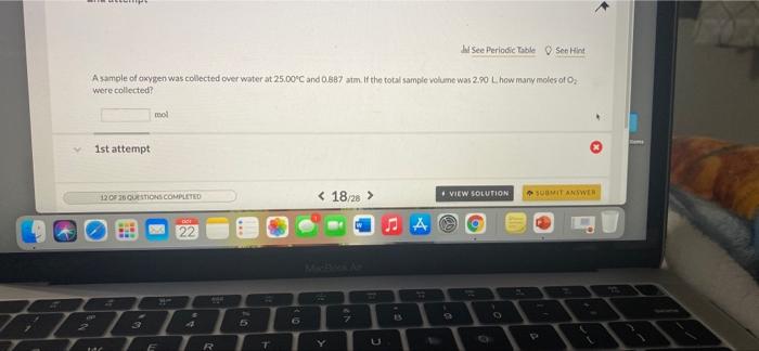 Solved a sample of oxygen was collected over water at 25.00 | Chegg.com