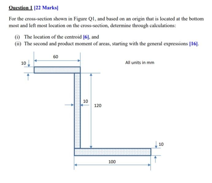 Solved Question 1 [22 Marks] For the cross-section shown in | Chegg.com