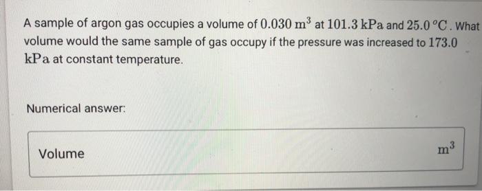 assessment problem solving an argon gas occupies