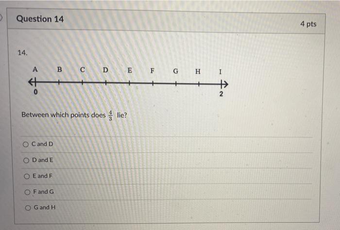 Solved Question 14 4 Pts 14. A B C D E F G H 个 个 0 2 Between | Chegg.com