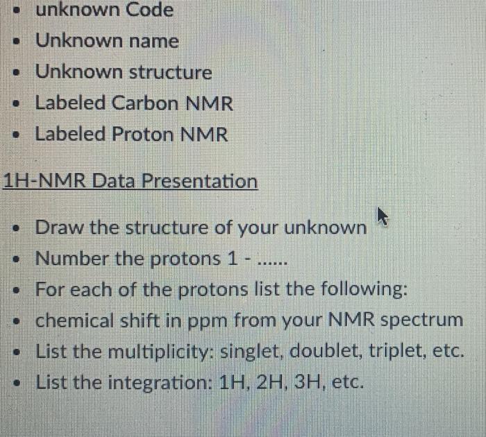 identify unknown and answer following questions... | Chegg.com