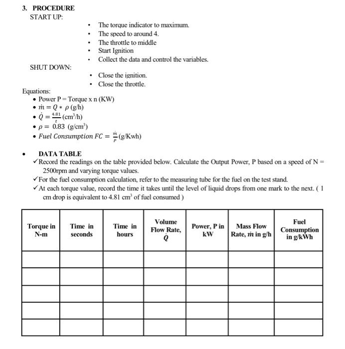 Volume Flow Rate Torque In N M Tin Seconds Mass Tin Chegg Com