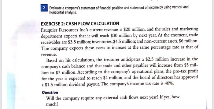 Solved 2 Evaluate a company's statement of financial | Chegg.com