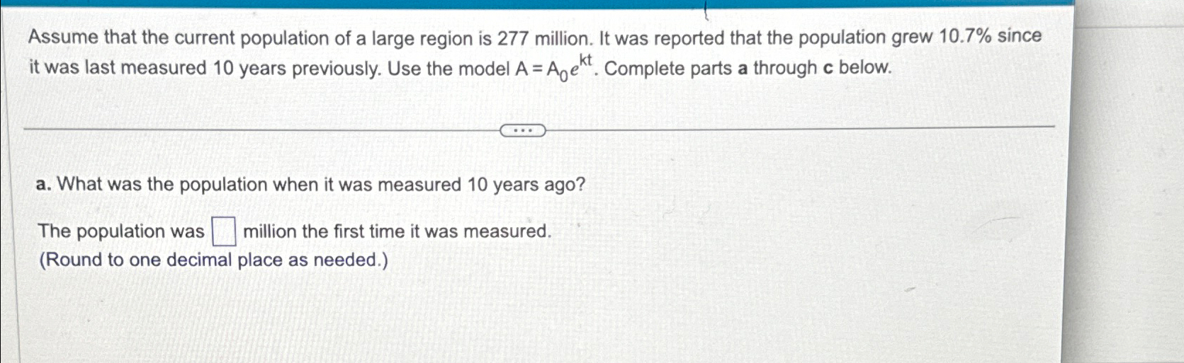 Solved Assume that the current population of a large region | Chegg.com